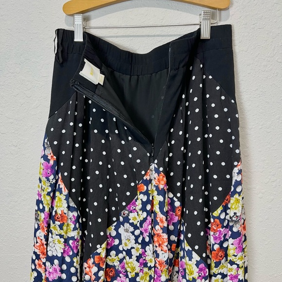 Maeve Diamond Mosaic Midi Skirt Medium Anthropologie Patchwork Multicolor Floral - Picture 5 of 6